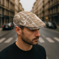 Hawaiian Ohia Lehua Lei Jeff Hat Plaid Palaka Kalaihaahaa Pattern - Polynesian Pride