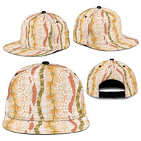 Hawaiian Ohia Lehua Lei Snapback Cap Plaid Palaka Ahiehie Pattern - Polynesian Pride