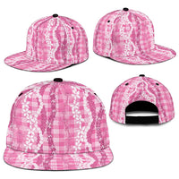 Hawaiian Ohia Lehua Lei Snapback Cap Plaid Palaka Akala Pattern - Polynesian Pride