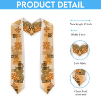 Hawaiian Quilt Graduation Stole Vintage Pattern Brown