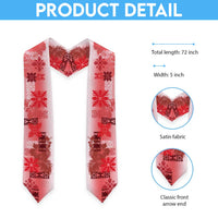 Hawaiian Quilt Graduation Stole Vintage Pattern Red