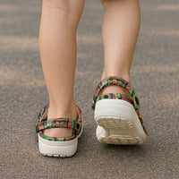 Hawaiian Santa Christmas Pattern Clogs Shoes Black Version - Polynesian Pride