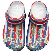 Hawaiian Sea Turtles and Plumeria Clogs Shoes with Lei and Flag Grunge Style LT03