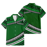 Polynesian Couples Matching Outfits Combo Long Sleeve Dress Simple Green LT6