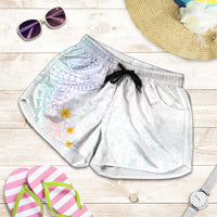 Hawaiian Tribal Tattoo and Plumeria Shorts for Women Polynesian Pattern Sweet