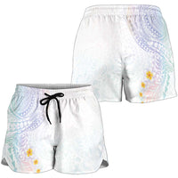 Hawaiian Tribal Tattoo and Plumeria Shorts for Women Polynesian Pattern Sweet