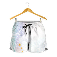Hawaiian Tribal Tattoo and Plumeria Shorts for Women Polynesian Pattern Sweet