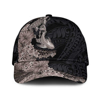 Hawaiian Tropical Plants Turtle and Shark Classic Cap Polynesian Art Tattoo Grayscale Color LT03