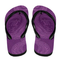 Hawaiian Turtle and Shark Flip Flops Kakau Tribal with Polynesian Pattern Pink Color LT03 - Polynesian Pride