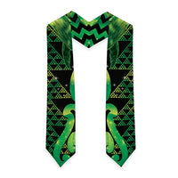 Humpback Whale Matariki New Zealand Graduation Stole NZ Maori Paikea Poutama Luxury Green