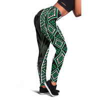 Jade Tukutuku Pattern Aotearoa Leggings Niho Taniwha and Puhoro Motifs LT7
