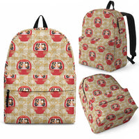 Japanese Daruma Doll Backpack Palaka With Seamless Bamboo Pattern LT14 - Polynesian Pride
