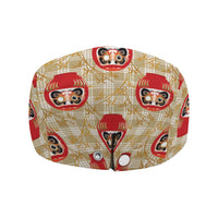 Japanese Daruma Doll Jeff Hat Palaka With Seamless Bamboo Pattern LT14 - Polynesian Pride