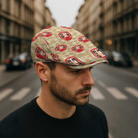 Japanese Daruma Doll Jeff Hat Palaka With Seamless Bamboo Pattern LT14 - Polynesian Pride