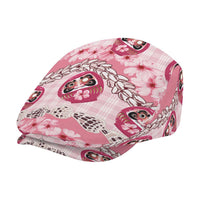 Japanese Daruma Doll Palaka Jeff Hat Cherry Blossoms With Shell Lei LT14 - Polynesian Pride