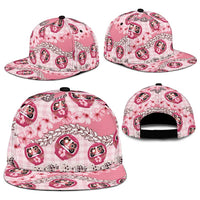 Japanese Daruma Doll Palaka Snapback Cap Cherry Blossoms With Shell Lei LT14 - Polynesian Pride