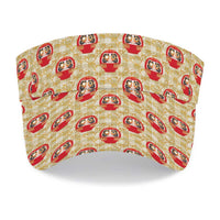 Japanese Daruma Doll Sun Visor Cap Palaka With Seamless Bamboo Pattern LT14 - Polynesian Pride