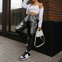 Japanese Irezumi and Hawaiian Polynesian Art Tattoo Jogger Pants Black Color - Polynesian Pride