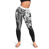 Japanese Irezumi and Hawaiian Polynesian Art Tattoo Leggings Black Color - Polynesian Pride