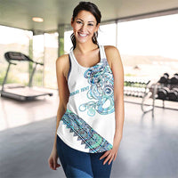 Kahui Whetu Paua Shell Kowhaiwhai Taniko Personalised Women Racerback Tank Taniwha Maori Tribal Style