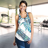 Kahui Whetu Paua Shell Kowhaiwhai Taniko Personalised Women Racerback Tank Turtle Tattoo Maori Tribal Style