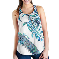 Kahui Whetu Paua Shell Kowhaiwhai Taniko Personalised Women Racerback Tank Turtle Tattoo Maori Tribal Style
