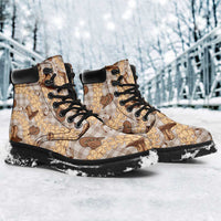 Khaki Palaka Hawaii Cowboy All Season Boots Puakenikeni Lei Paniolo Papale Seamless Vibes - Polynesian Pride