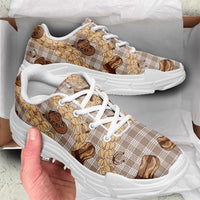 Khaki Palaka Hawaii Cowboy Chunky Sneakers Puakenikeni Lei Paniolo Papale Seamless Vibes - Polynesian Pride