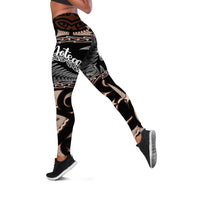 Kia Ora New Zealand Leggings Aotearoa Proud Maori With Silver Fern - Polynesian Pride