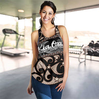 Kia Ora New Zealand Women Racerback Tank Aotearoa Proud Maori With Silver Fern - Polynesian Pride