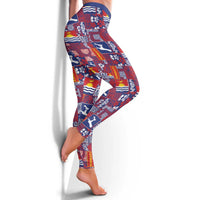 Kiribati Tekeraoi n te Kiritimati Leggings Pacific Patchwork Xmas Vibes - Polynesian Pride