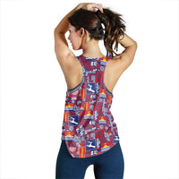 Kiribati Tekeraoi n te Kiritimati Women Racerback Tank Pacific Patchwork Xmas Vibes - Polynesian Pride