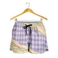 Lavender Palaka Hawaii Leis Elegant Vibes Shorts for Women