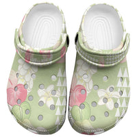 Leaf Green Hawaii Anthurium Plumeria Lei Clogs Shoes