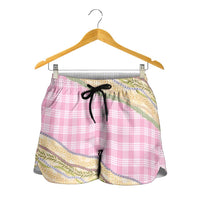 Light Pink Palaka Hawaii Leis Elegant Vibes Shorts for Women