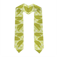 Lime Green Hawaii Kalo Palaka Motifs Graduation Stole Hawaiian Taro Leaves Elegant Vibes