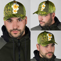 Lime Green Polynesia Classic Cap Plumeria Tropical Leaves With Galaxy Polynesian Art LT14