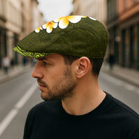 Lime Green Polynesia Jeff Hat Plumeria Tropical Leaves Galaxy Polynesian Art - Polynesian Pride