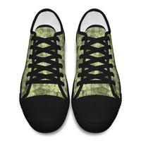 Lime Palaka Hawaii Cowboy Low Top Shoes Puakenikeni Lei Paniolo Papale Seamless Vibes - Polynesian Pride