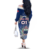 Custom Samoa Rugby Family Matching Off Shoulder Long Sleeve Dress and Hawaiian Shirt Toa Samoa Myriad Patterns LT01 - Polynesian Pride