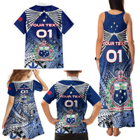 Custom Samoa Rugby Family Matching Tank Maxi Dress and Hawaiian Shirt Toa Samoa Myriad Patterns LT01 - Polynesian Pride