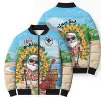 Personalized Hawaii Golf Christmas Bomber Puffer Jacket Mele Kalikimaka Funny Golfer Santa - Polynesian Pride