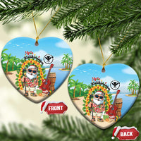 Hawaii Golf Christmas Ceramic Ornament Mele Kalikimaka Funny Golfer Santa - Polynesian Pride