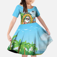 Personalized Hawaii Golf Christmas Family Matching Off Shoulder Maxi Dress and Hawaiian Shirt Mele Kalikimaka Funny Golfer Santa - Polynesian Pride