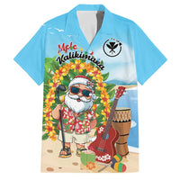 Personalized Hawaii Golf Christmas Family Matching Summer Maxi Dress and Hawaiian Shirt Mele Kalikimaka Funny Golfer Santa LT01 Dad's Shirt - Short Sleeve Blue - Polynesian Pride