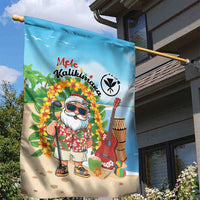 Hawaii Golf Christmas Garden Flag Mele Kalikimaka Funny Golfer Santa - Polynesian Pride