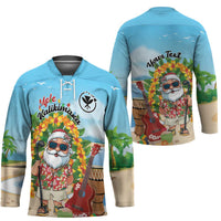 Personalized Hawaii Golf Christmas Hockey Jersey Mele Kalikimaka Funny Golfer Santa - Polynesian Pride