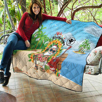 Hawaii Golf Christmas Quilt Mele Kalikimaka Funny Golfer Santa - Polynesian Pride