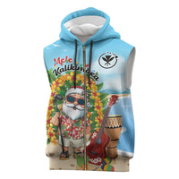 Personalized Hawaii Golf Christmas Sleeveless Zip Hoodie Mele Kalikimaka Funny Golfer Santa - Polynesian Pride