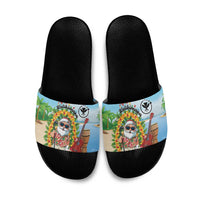 Hawaii Golf Christmas Slide Sandals Mele Kalikimaka Funny Golfer Santa - Polynesian Pride